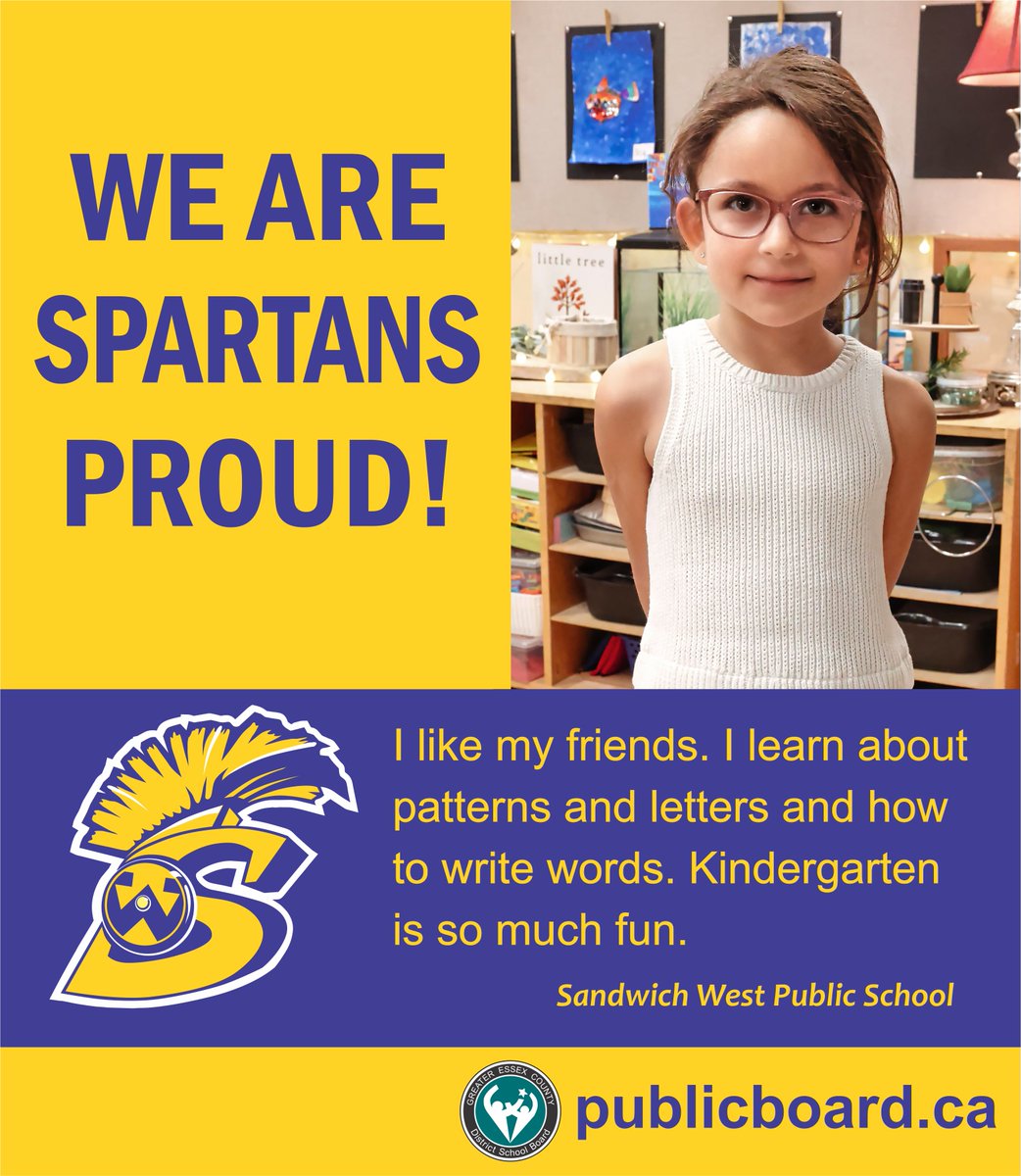 "I like my friends. I learn about patterns and letters and how to write words. Kindergarten is so much fun." 💛💜
Families can still register for Kindergarten with the GECDSB! Learn more and register at publicboard.ca/kindergarten