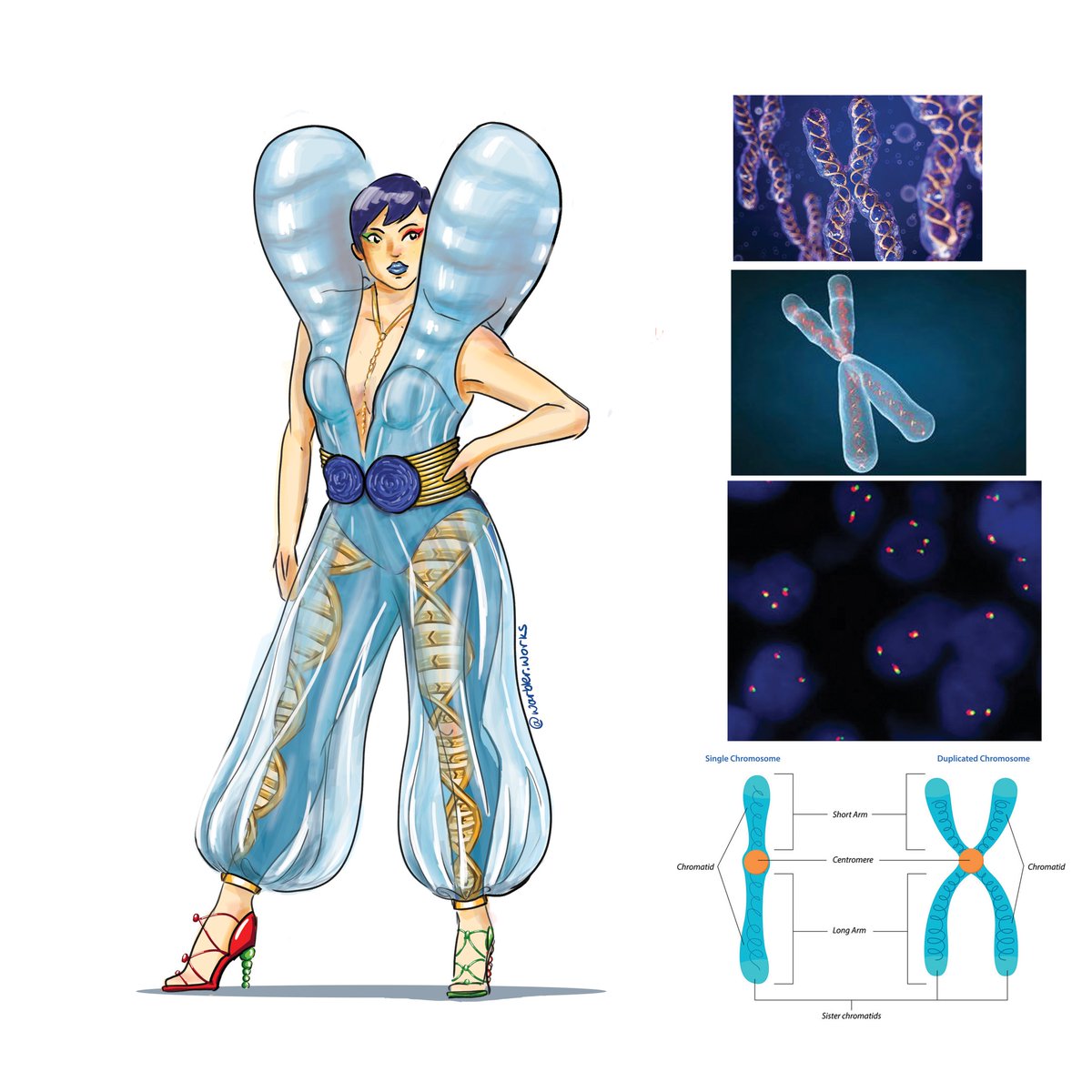 Lab, but make it fashion: Pt 2. Chromosome/FISH Get ready for a mini series of lab things turned fashion for the next couple of posts, as I'm practicing fabric and I have too many ideas! #medicallaboratoryscientist #labtechproblems #labtech #lab4life #lablife #labtechlife