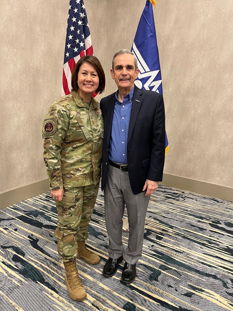 Great visit today with Chief JoAnne Bass, Chief Master Sergeant @usairforce. We're attending the #AFAColorado Warfare Symposium & I’ll be speaking as part of a Vietnam War 50th Anniversary panel. #VietnamWar50th #WelcomeHome2023 #CapturedByLove #AFA @AFA_Air_Space