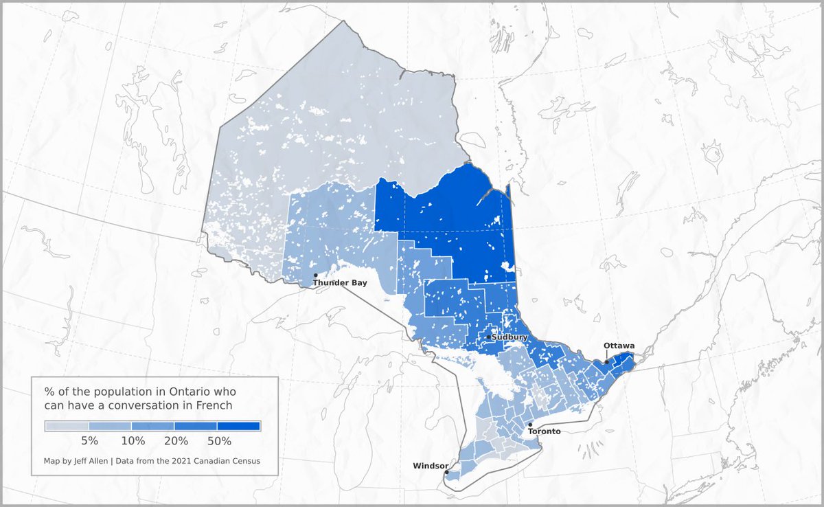 quick map of knowledge of French in Ontario
