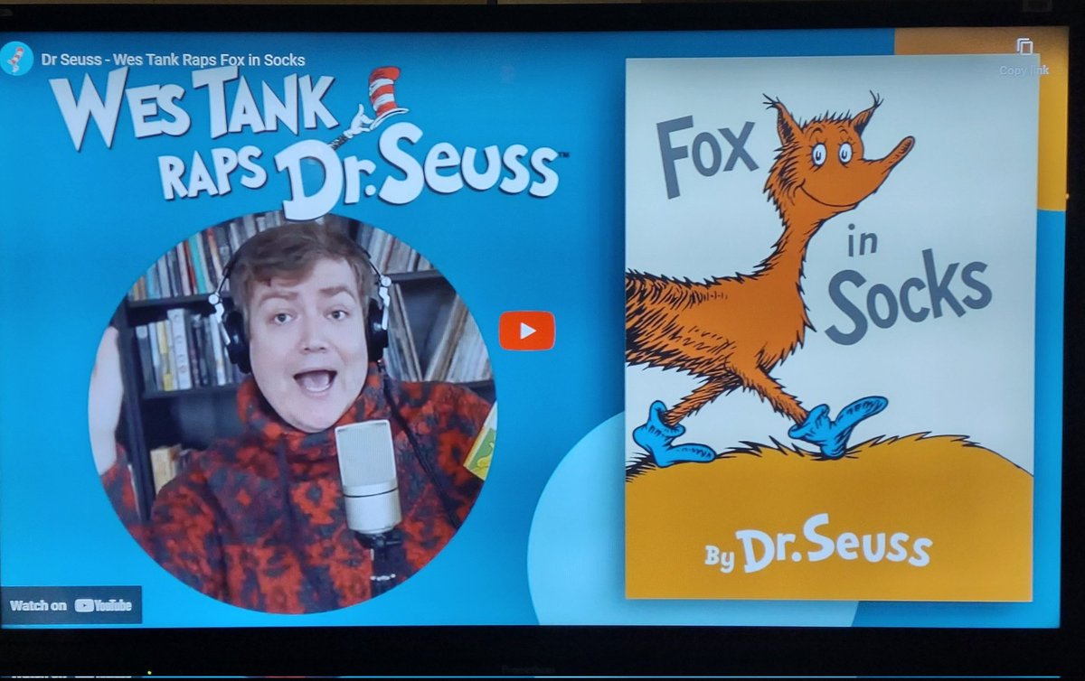 Two weeks ago when I was preparing for Dr. Suess day I discovered Wes Tank &amp; his mad rapping skills. I finally introduced him to my students. They were rapping like mad after listening to him rap/read Fox in Socks
<a href="/wes_tank/">wes tank</a> Thank you for sharing your talent!