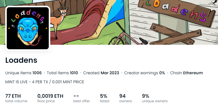 Loadens / MINT IS LIVE / 0.001 per NFT tweet media