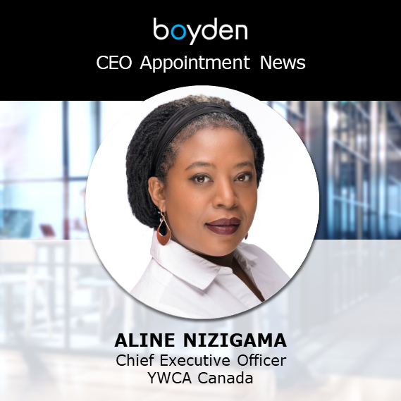 BoydenCanada's tweet photo. Boyden’s Global #CEO &amp; #BoardServices Practice is pleased to share @YWCA_Canada appointment news: welcoming new CEO, Aline Nizigama. Recruitment co-led by Kathy Rahme &amp; Mona Khan >> https://t.co/znUAcz59wE https://t.co/gvrkmigqSl