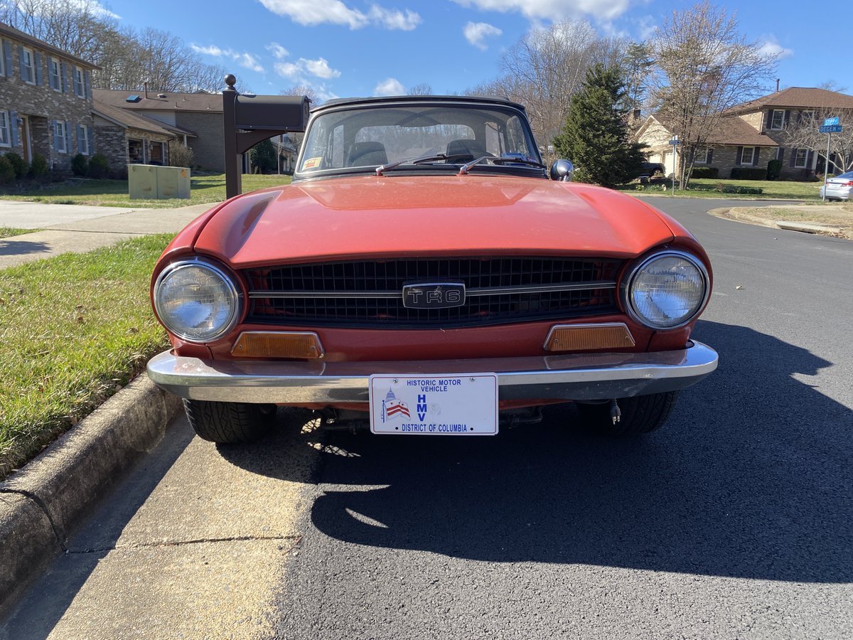 Capital_Triumph's tweet photo. It's #MembersCarMonday!
This is CTR Club member Scott and his 1974 Pimento Red TR6.
#Triumph #TR3 #TR4 #TR5 #TR250 #TR6 #TR7 #TR8 #Spitfire #GT6 #Stag #Herald #Vitesse #Dolomite #BritishLeyland #StandardTriumph
#LittleBritishCar #LBC https://t.co/lRAZT9l6BS