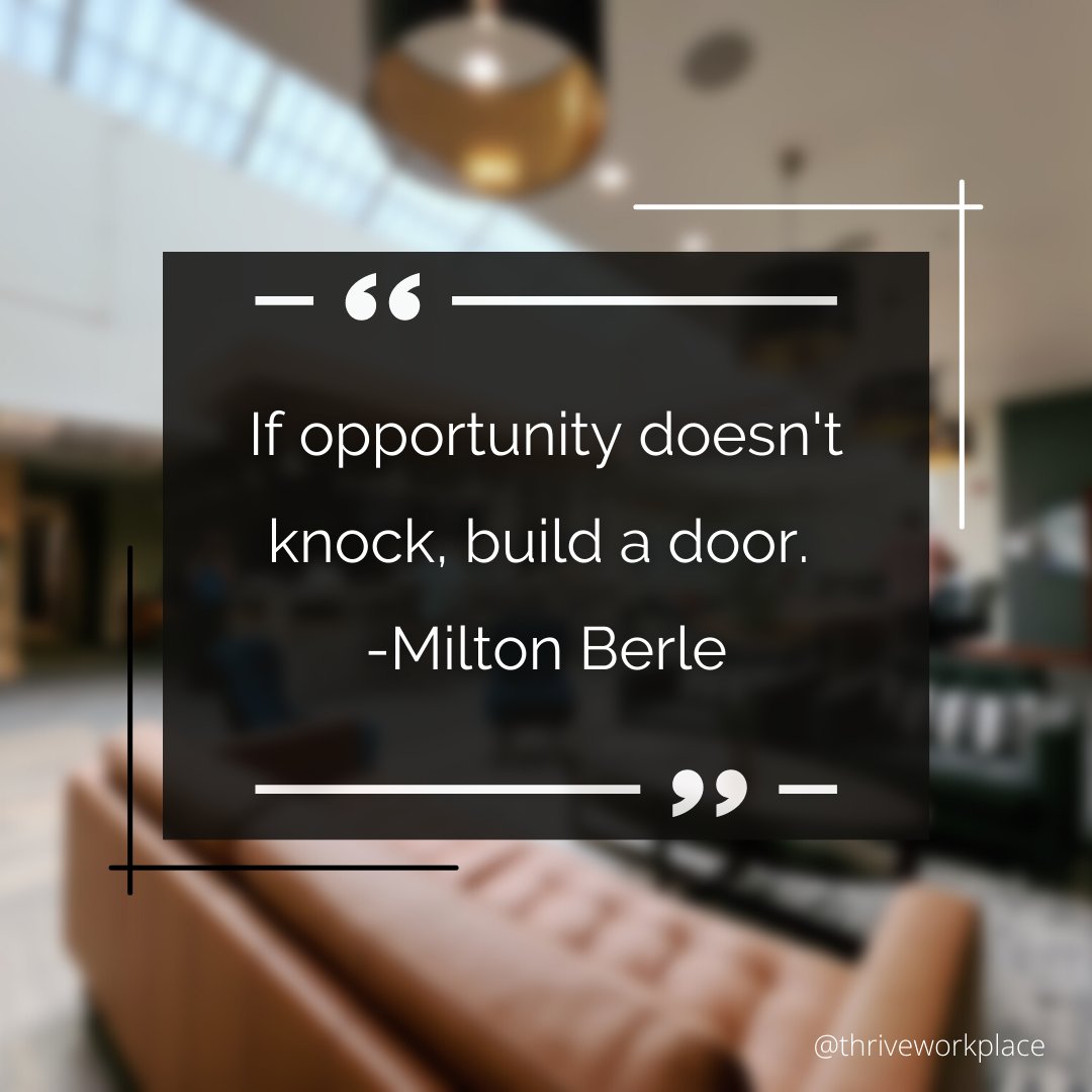 Need some motivation the Monday? 
We have some for you. Opportunity doesn't always just knock on your door. This is where you would built a door and make it to that opportunity that you gave yourself!
Keep going and create amazing opportunities for yourself!