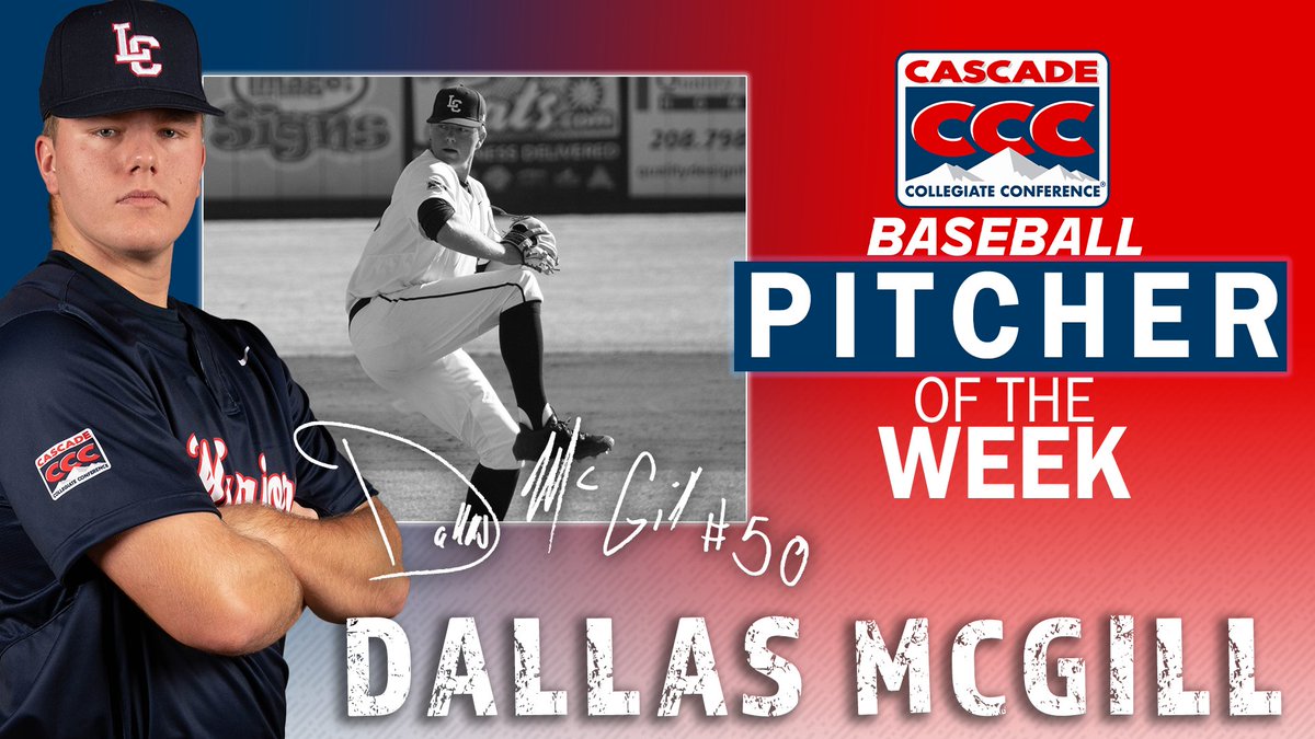 LCWarriors's tweet photo. Dallas McGill earned his first CCC Pitcher of the Week honor after striking out 7 against C of I and 4 against EOU last week! He helped @LCSCBaseball to two wins. https://t.co/FTGS1bix83