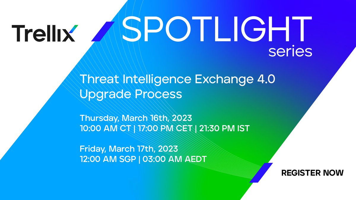 Is your organization ready for the Threat Intelligence Exchange 4.0 upgrade? Perfect timing — join Master Technical Support Engineer Brian Barnes on Thursday, 3/16 to get the insights you need to upgrade TIE with confidence: bit.ly/41RQSBC