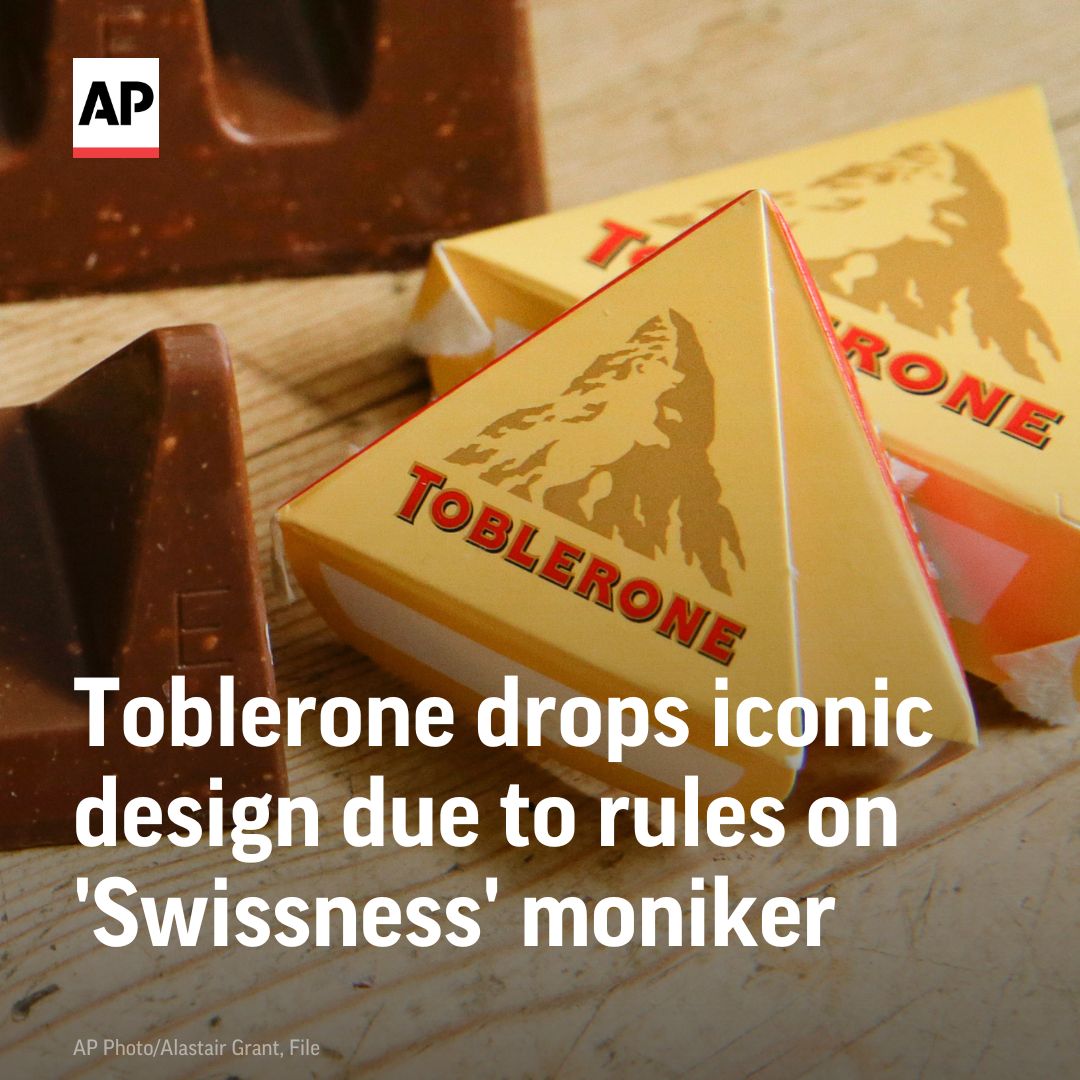 Toblerone chocolate maker drops iconic Matterhorn design due to rules on  'Swissness