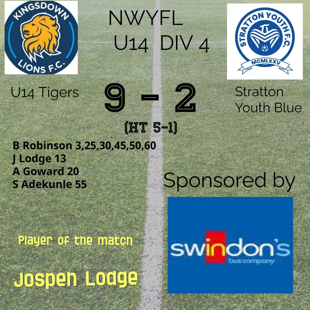 Not a bad morning yesterday for our U14 Tigers, with Robinson bagging a double hat-trick. Sponsored by @SwindonsBusCo