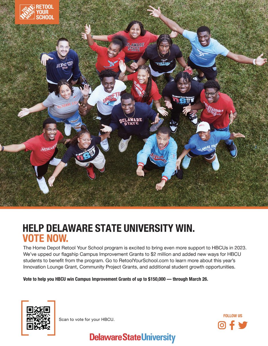 DelStateUniv's tweet photo. Let's keep up the momentum! Help DSU win a campus improvement grant by visiting https://t.co/GDb6Erwwem or by using the hashtag #RYSDELAWARE. Your vote could make the difference, so vote today and every day until March 26! https://t.co/ikodK9NZTJ