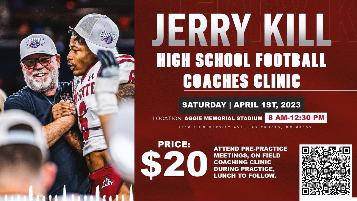 Save the date for the On Field Coaching Clinic!! Registration now OPEN!! #AggieUp