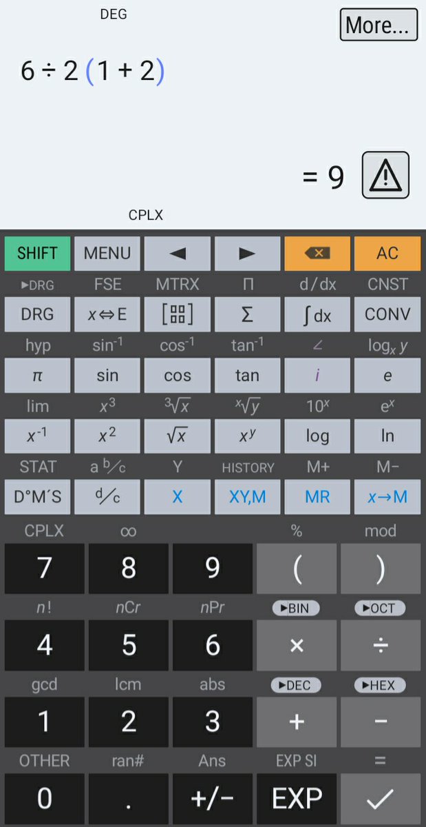  on twitter my scientific calculator app has a setting on how to