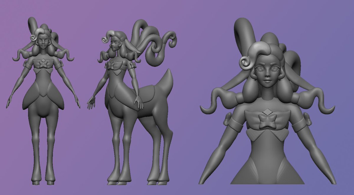 ItzGraceLmao's tweet photo. Part 2 - Face and Hair Progress !! She looks more like lillia than seraphine now!! :) - Rift Gala Lillia Concept By @Gyzra ! #3dart #characterart #3dcharacter #zbrush #LeagueOfLegends #LeagueOfLegendsFanArt https://t.co/IRL7Iash4H