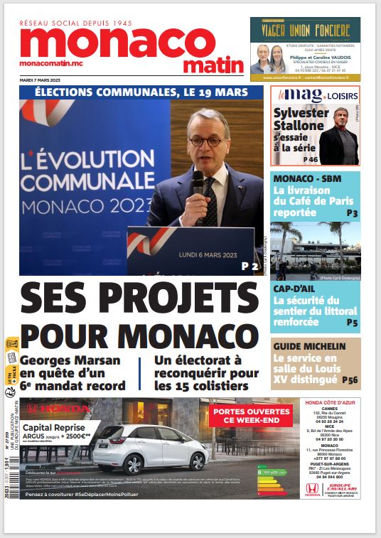 Monaco_Matin's tweet photo. Voici la une de Monaco-Matin de ce mardi 7 mars 2023. https://t.co/8E3ajSdtVb
