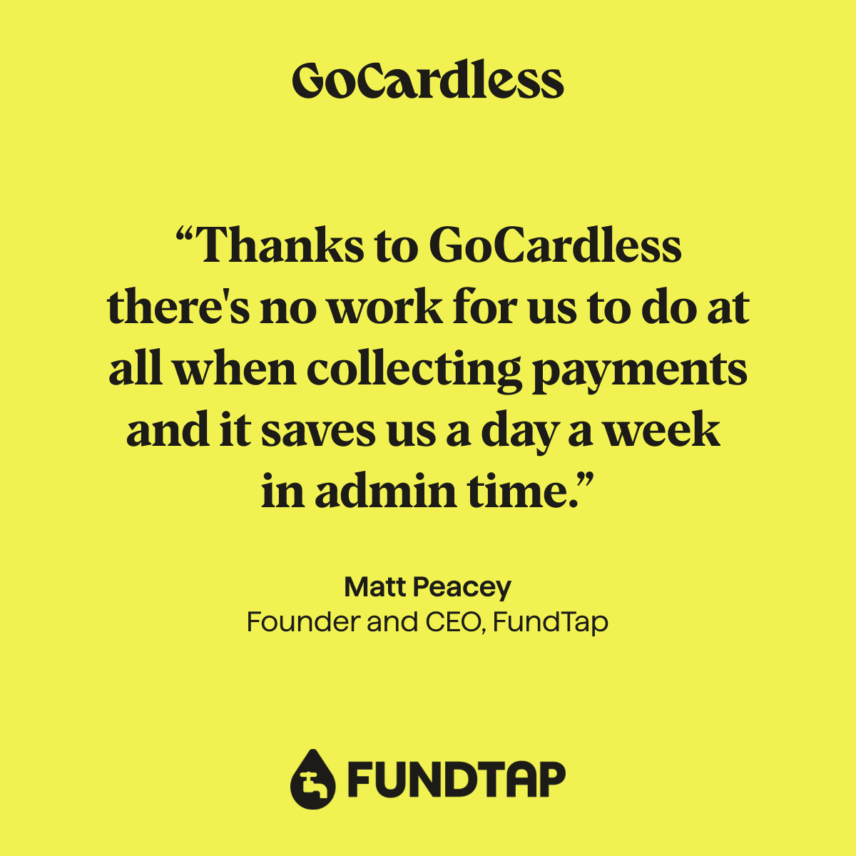 FundTap automates payments with GoCardless and <a href="/Xero/">Xero</a>, meaning they can:

- Maximise cash flow
- Reduce missed &amp; failed payments
- Save a day a week on admin!

Check out their full story here: bit.ly/3kRuyYg