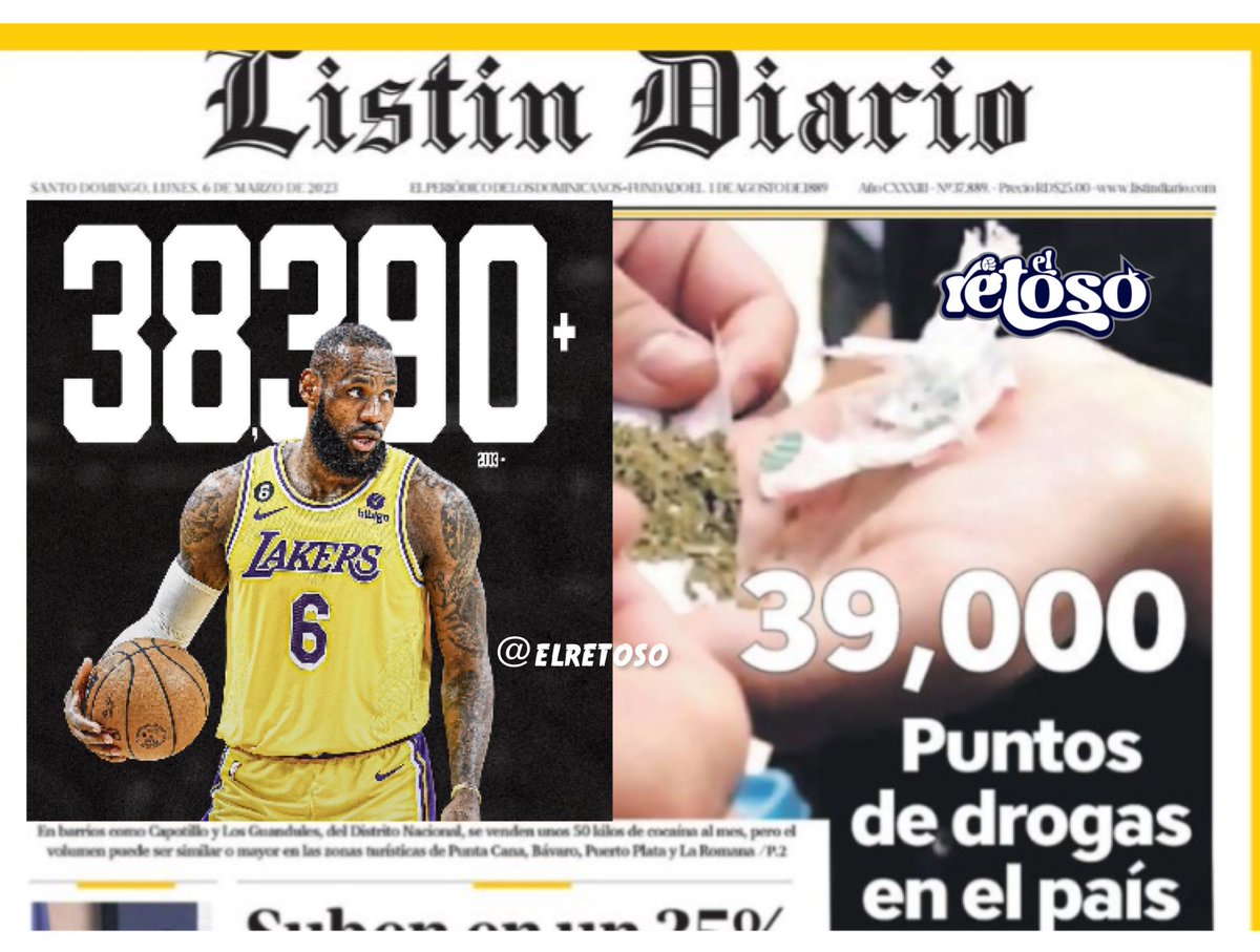 ElRetoso's tweet photo. AHORA: República Dominicana le rompe récord total en puntos a LeBron James. https://t.co/MTIzvEx2x6
