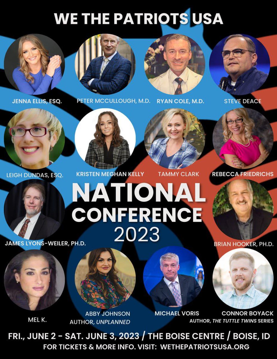 This is going to be one of the biggest events of 2023!  
Get 10% off with code EARLYEAGLE through Mar 31st! 🦅

🔥Don't miss🔥
<a href="/JennaEllisEsq/">Jenna Ellis</a>
<a href="/SteveDeaceShow/">Steve Deace</a>
<a href="/MelKShow/">The Mel K Show</a> <a href="/drcole12/">Ryan Cole MD</a>
<a href="/P_McCulloughMD/">Peter A. McCullough, MD, MPH®</a> <a href="/KristenMeghan/">Kristen Meghan👩‍🔬🐻</a>
<a href="/lifebiomedguru/">James Lyons-Weiler</a> <a href="/AbbyJohnson/">Dr. Abby Johnson</a> events.eventgroove.com/event/We-The-P…