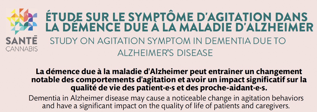 Participate in an agitation study in Montreal, Quebec that seeks people with dementia due to Alzheimer disease and their caregivers. 
santecannabis.ca/en/participate…
#MedicalCannabis #Alzheimers #ClinicalResearch #ClinicalTrials #Cannabis