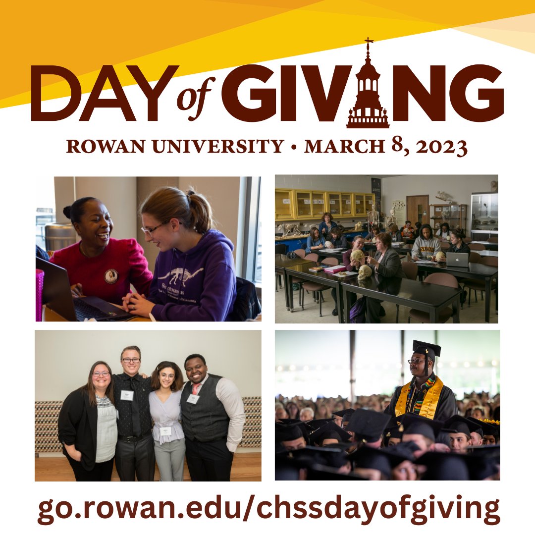 Now through March 8th, you can support the life-changing endeavors of our students and the innovative and relevant research of our faculty by contributing to one of our four funding designations. To learn more, visit go.rowan.edu/chssdayofgiving. #RowanPROUD
