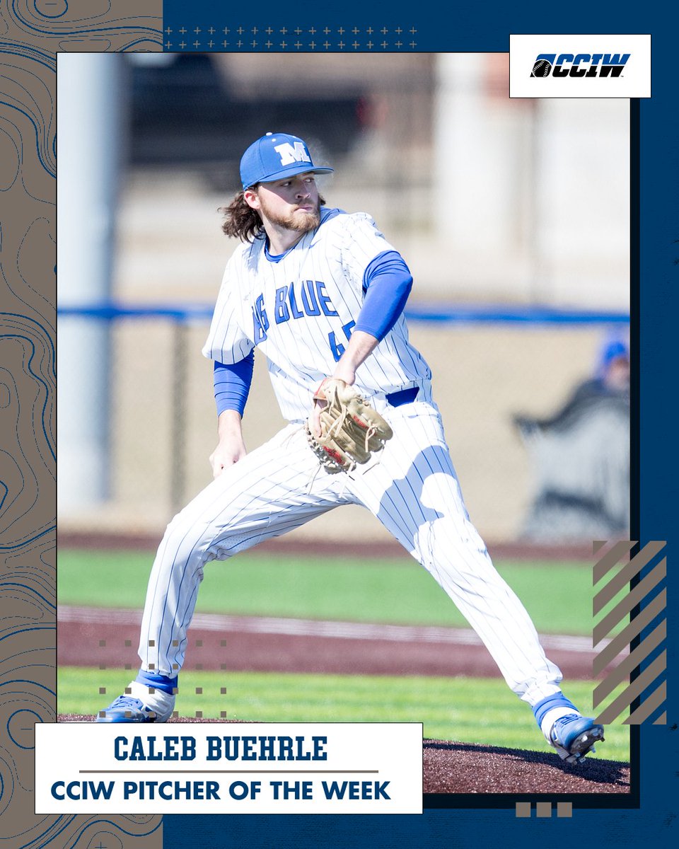 Millikin's Caleb Buehrle has been named the CCIW Pitcher of the Week!

Buehrle recorded 11 strikeouts vs. Coe, allowing just 1 hit in the Big Blue's 7-1 win over the Kohawks.