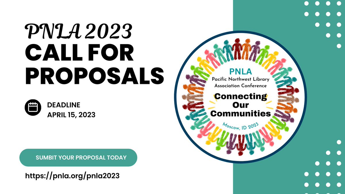 PNLA_Org's tweet image. Call for proposals! The PNLA conference committee is accepting proposals for our 2023 conference in Moscow, Idaho!  Details at pnla.org/pnla2023/

#pnla2023
#pnla
#libraryconferences