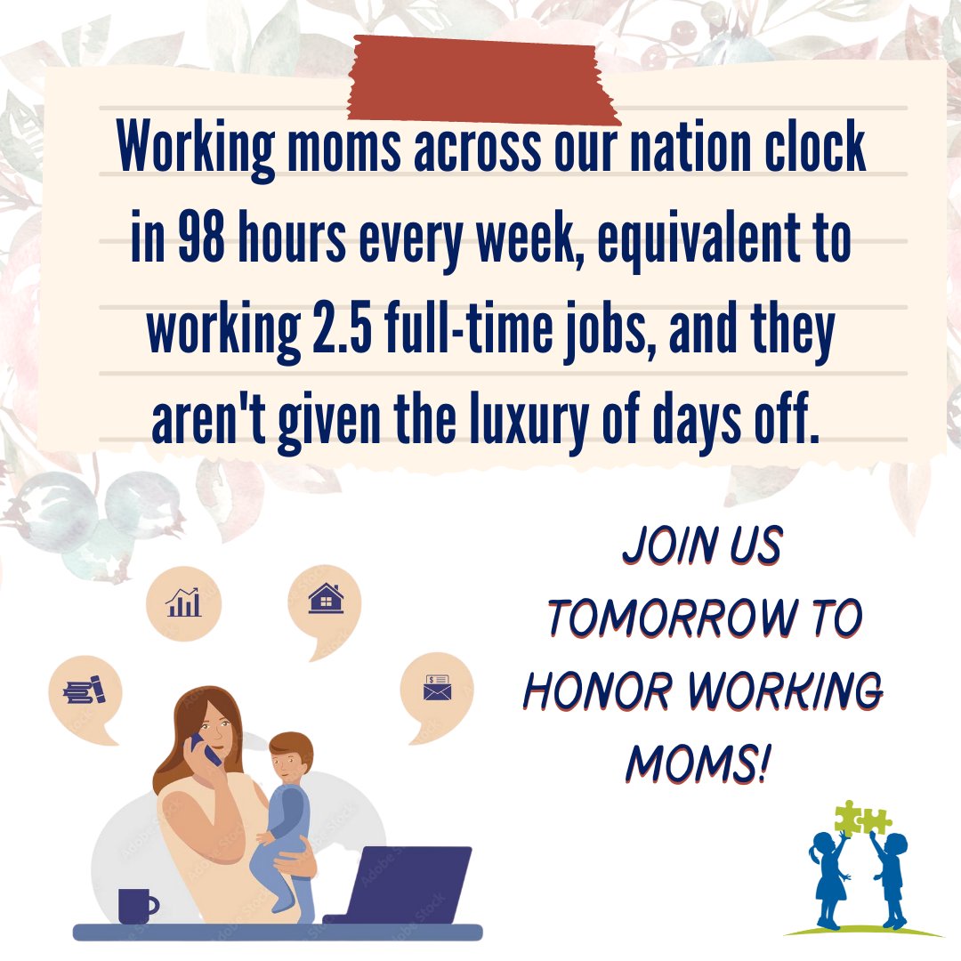 #Workingmomsrock!  Joins us tomorrow at 8:30 am at the WF City Council Chambers (1300 7th Street) as we kick off a month-long celebration of working moms!