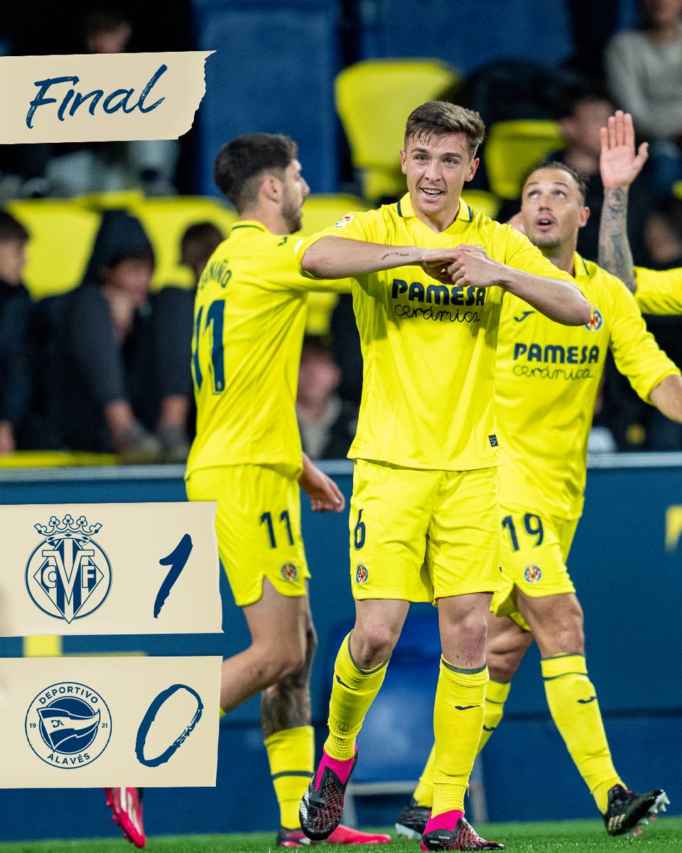 ¡FINAAAL! ¡FINAAAL! ¡FINAAAL! ¡FINAAAL! ¡FINAAAL! ¡FINAAAL! ¡FINAAAL! ¡FINAAAL! ¡FINAAAL! ¡FINAAAL DEEEL PARTIDOOO!

¡Trabajada y merecida victoria del Villarreal B ante el <a href="/Alaves/">Deportivo Alavés</a> gracias al tanto anotado por Alberto del Moral en el primer acto!

ENDAVANT 💛!

#VillarrealBAlavés