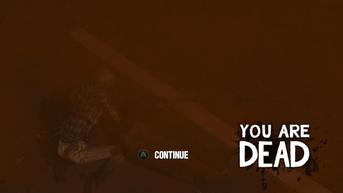 wakewolfasl's tweet image. #xboxGameClub #TheWalkingDeadTheCompleteFirstSeason #XboxShare my first dead -_-