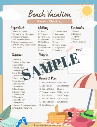 New to the beach and wondering what to pack? Check out this FREE  printable Beach Trip Packing List! 6 Essential Categories For A Great Trip! #beachpackinglist #beachtrip #beach #beachfun #packinglist #adventure #travel  #summerfun #freebies #printables buff.ly/3Jiu5rp