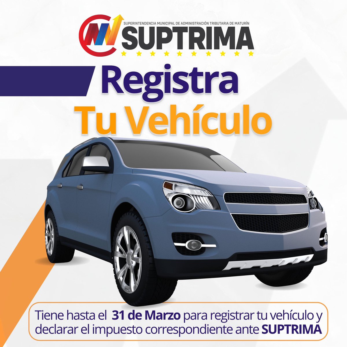 Suptrima's tweet photo. Atención contribuyente 🚗

Ya puedes realizar el pago anual de la tasa de impuestos de vehículos, dirigido a personas naturales y jurídicas propietarias de la unidad con domicilio en el municipio. https://t.co/yGlaJ2i66r