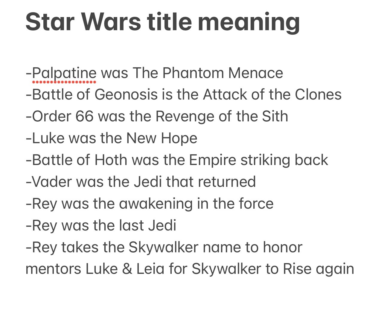 Daniel Sotir on X: Here's the meaning of the meaning of each title in the  Skywalker saga. #StarWars  / X