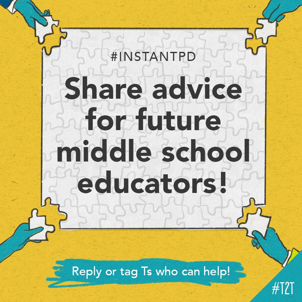 What's one piece of advice that every future middle school T should hear? 👂

Educator <a href="/allison_fuisz/">αℓℓιѕση ƒυιѕz 🐧🦑🦉</a> is looking to pass wisdom on to pre-service educators – leave yours below! 👇

#InstantPD #TeacherTwitter #ITeachMiddleSchool #NewTeacher