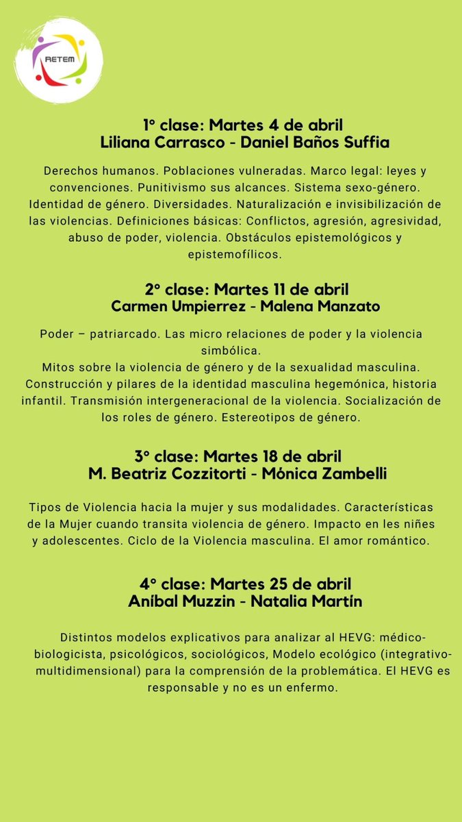 RETEM14's tweet photo. Retem invita a inscribirse en la Capacitación 2023 en el "Abordaje integral en violencia masculina"
https://t.co/ATswvhLkSe https://t.co/pQeXTIs3Pv
