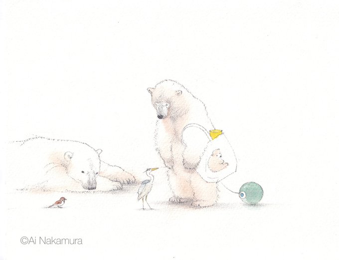 「polar bear watercolor (medium)」 illustration images(Latest)