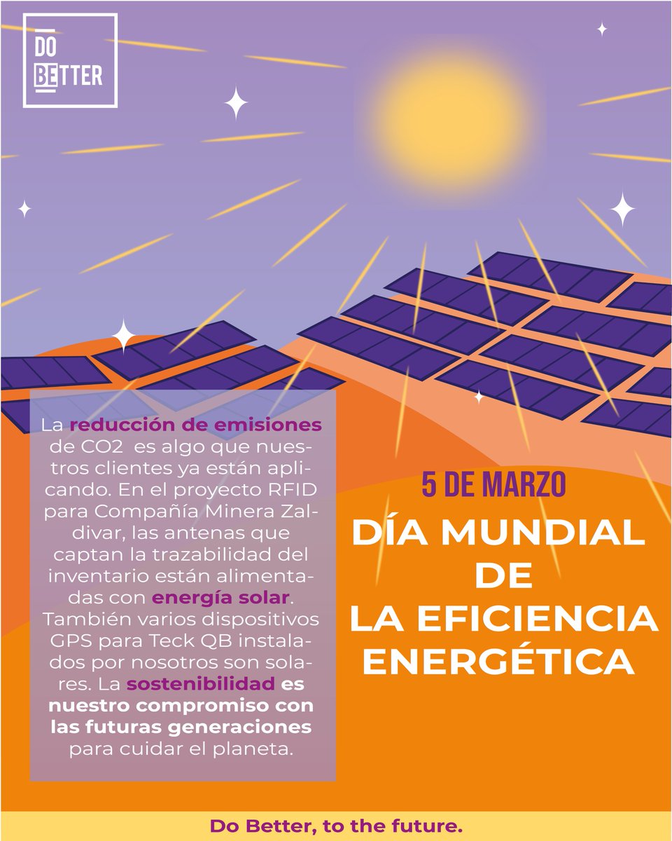 Nuestros clientes, proyectos y soluciones en #mineria buscan ser sostenibles. El uso de energía solar para la trazabilidad de inventario o monitoreo de flota son algunas de nuestras implementaciones. Escríbenos a info@dobetter.cl