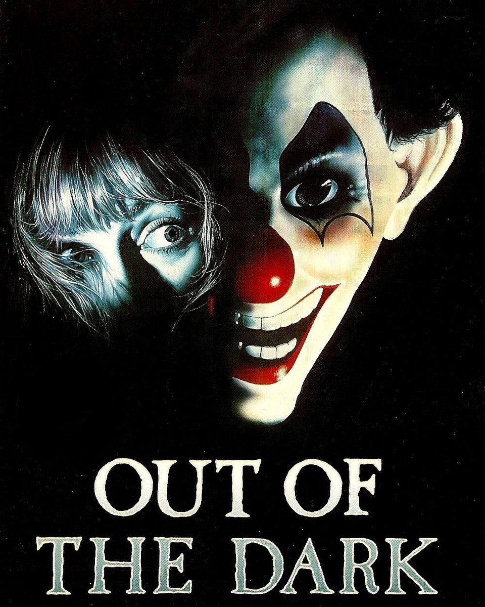 It's Maniac Monday! #OutOfTheDark (1988) plot involves a phone-sex hotline, models and a killer clown. Directed by Michael Schroeder and starring Karen Black, Geoffrey Lewis, Bud Cort, and Divine. Have you seen this masked killer '80s horror film?

#80s #horror #horrorfan #movies