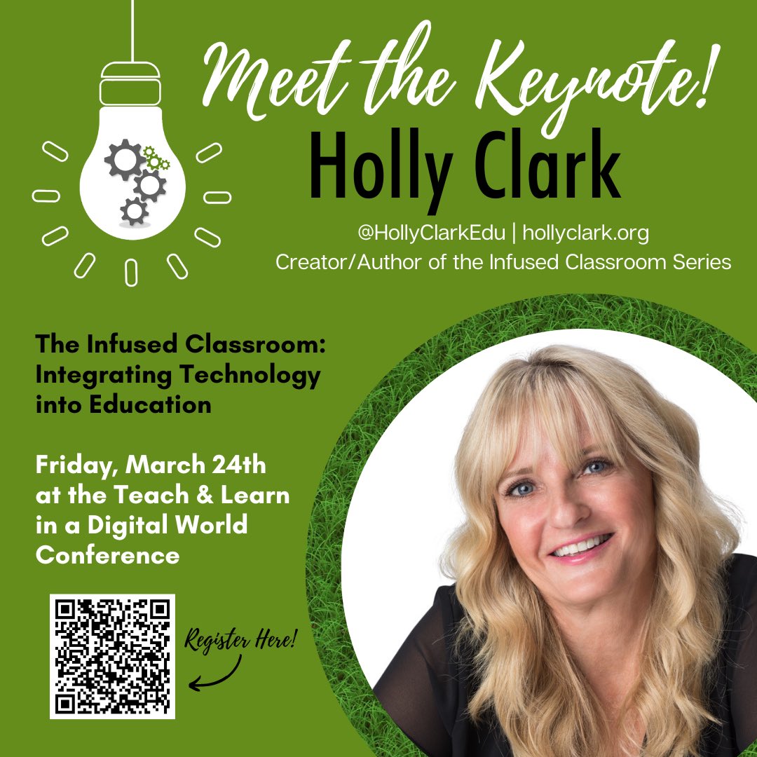Meet our Keynote @HollyClarkEdu! As an #edtech superstar and author of the Infused Classroom Series, we can’t wait to learn and be inspired by Holly. Register for the conference today! @EYESYouth @URFacofEd @ureginaess