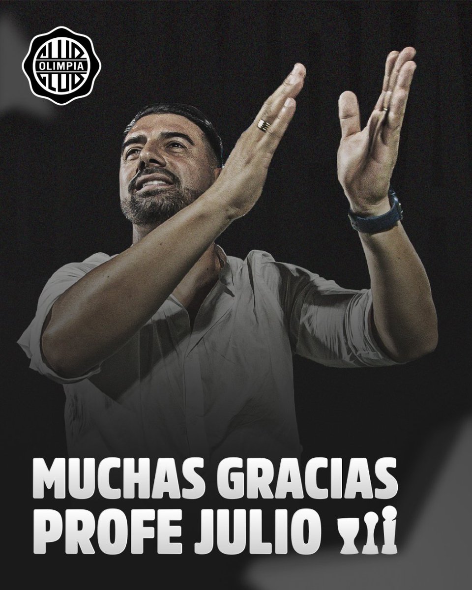 ¡Gracias por todo, Profe Julio!

Por todo este tiempo que estuviste al frente, por las alegrías y por los títulos.

Estamos seguros que, en un futuro, nuestros caminos volverán a unirse.

¡Olimpia siempre será tu casa!
