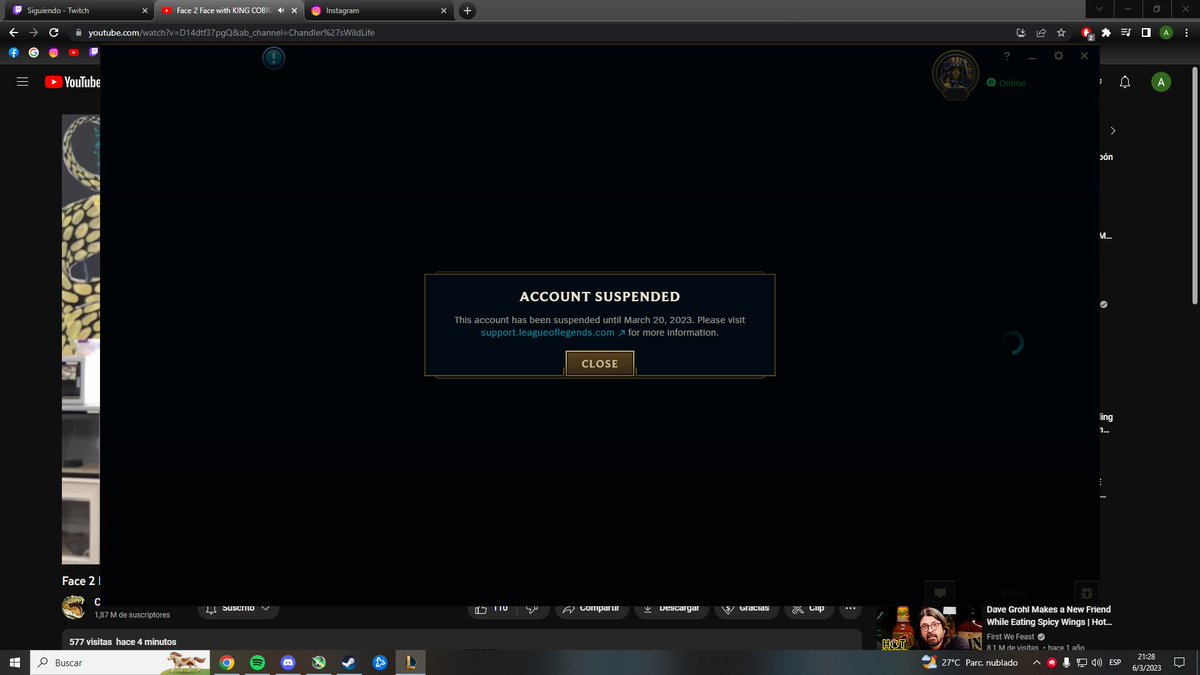 capitansoreteok's tweet photo. Lo logré. Probé que el sistema de @riotgames no funciona. https://t.co/twHOGuH3Yt