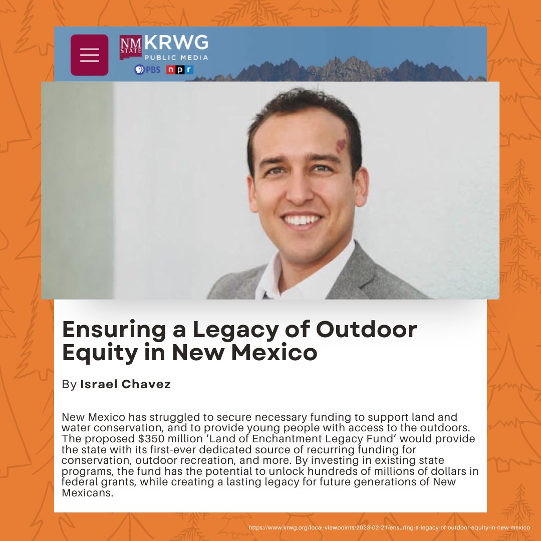“As grantees of the Outdoor Equity Fund, we have seen firsthand the transformative impact that outdoor recreation can have on the lives of young people in New Mexico.”

Read Israel Chavez commentary on SB9 by going to ➡️ krwg.org/local-viewpoin…

#nmleg #sb9 #outdoorrecreation