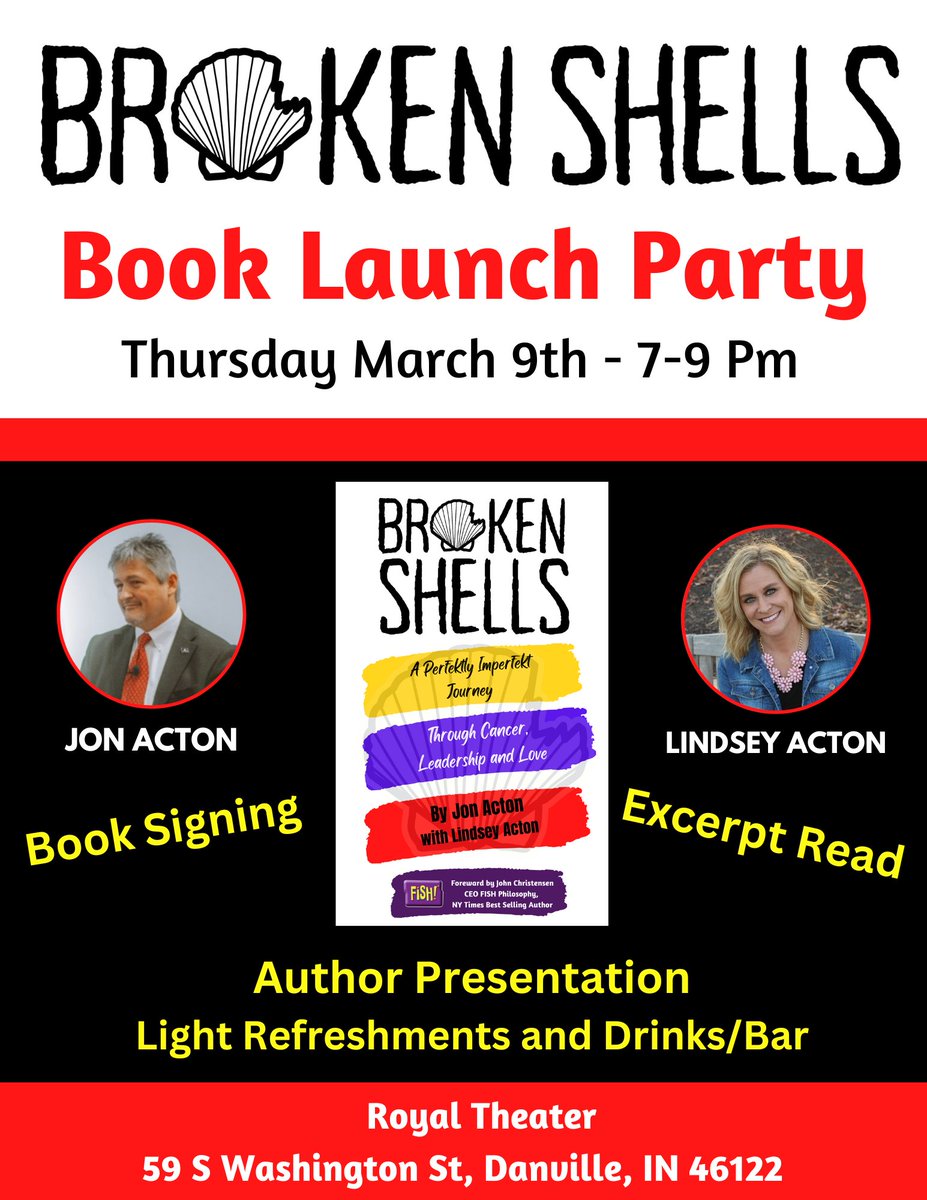 National book release party Thurs March 9th. 'Broken Shells-a Perfektly Imperfekt Journey thru Cancer, Leadership and Love'   Lighting up the Royal marquee! #BrokenShells #PerfektlyImperfekt  🏴‍☠️ #cancerpirate #ExpectVictory @CCAlliance @HendricksCounty @indystar @katiecouric
