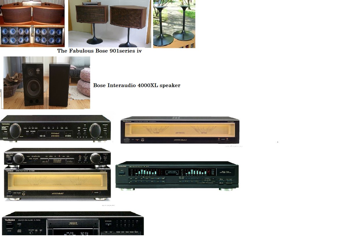 HiFi is to powerful for the small house Ive bought, It would suite a Rich Music Crazy Madman,  sensible Offers 2 x Bose 901s 2 x Bose 4000Xl 1 x Technics SU C1000M2 control Amp, 1 x Tech SE-A1000MR Pre Amp 1 x Tech SH-GE70-2 Graph Equal 1 x Tech SL-PS670D CD 1 x Tech RS-AZ6 Cass