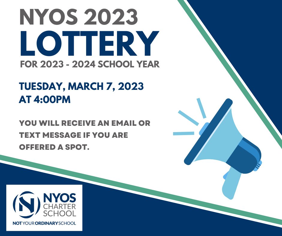 NYOS Charter School (@nyoscharter) on Twitter photo Please wait at least two business days (until Friday) before inquiring about your spot on the waitlist. To avoid high call volume, we prefer you contact us via email at admissions@nyos.org. Please include your name, your child's name & grade level you applied for.
Thank you. Please wait at least two business days (until Friday) before inquiring about your spot on the waitlist. To avoid high call volume, we prefer you contact us via email at admissions@nyos.org. Please include your name, your child's name & grade level you applied for.
Thank you.