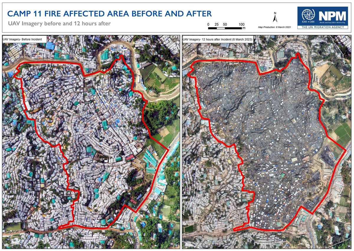 Devastating images showing the extent of destruction from the fire in Kutupalong Camp 11. HT <a href="/thatwan/">Wan Sophonpanich</a> 

See <a href="/KindlingSafety/">Kindling</a> kindlingsafety.org for more on the massive impact of fire on vulnerable people around the world.