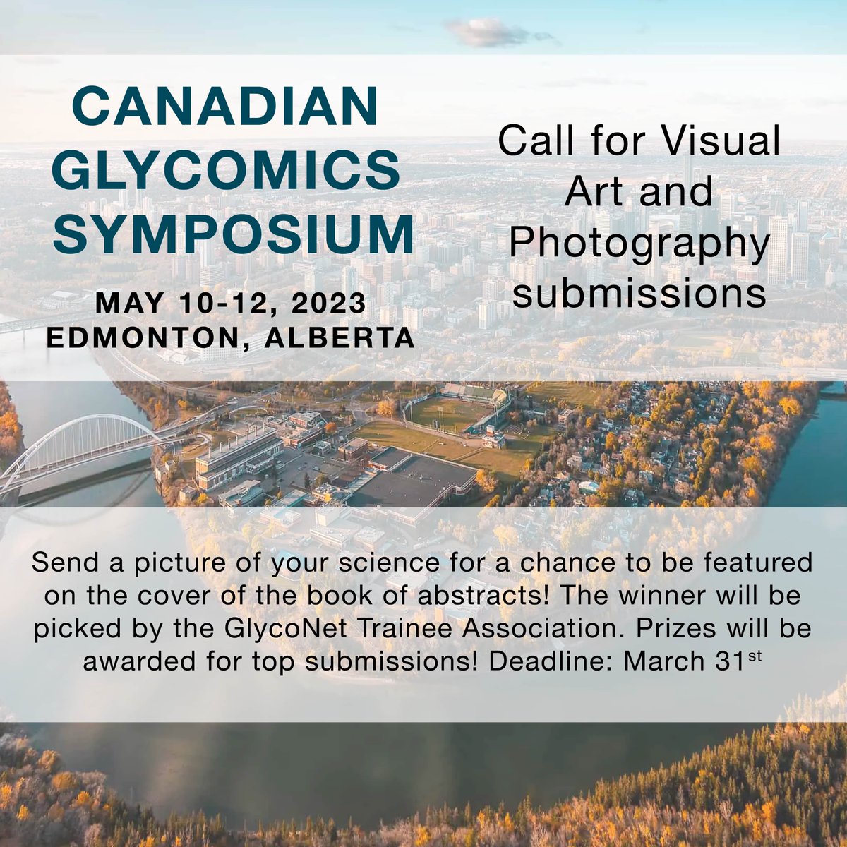 Would you like to see your work featured on the cover of the Book of Abstracts for the 2023 AGM &amp; Symposium? #CGS2023 

Show us your cool science with any Visual Art or Photography piece. Submit your work here: tinyurl.com/9rwhjpdz 

Prizes will be awarded to top submissions!