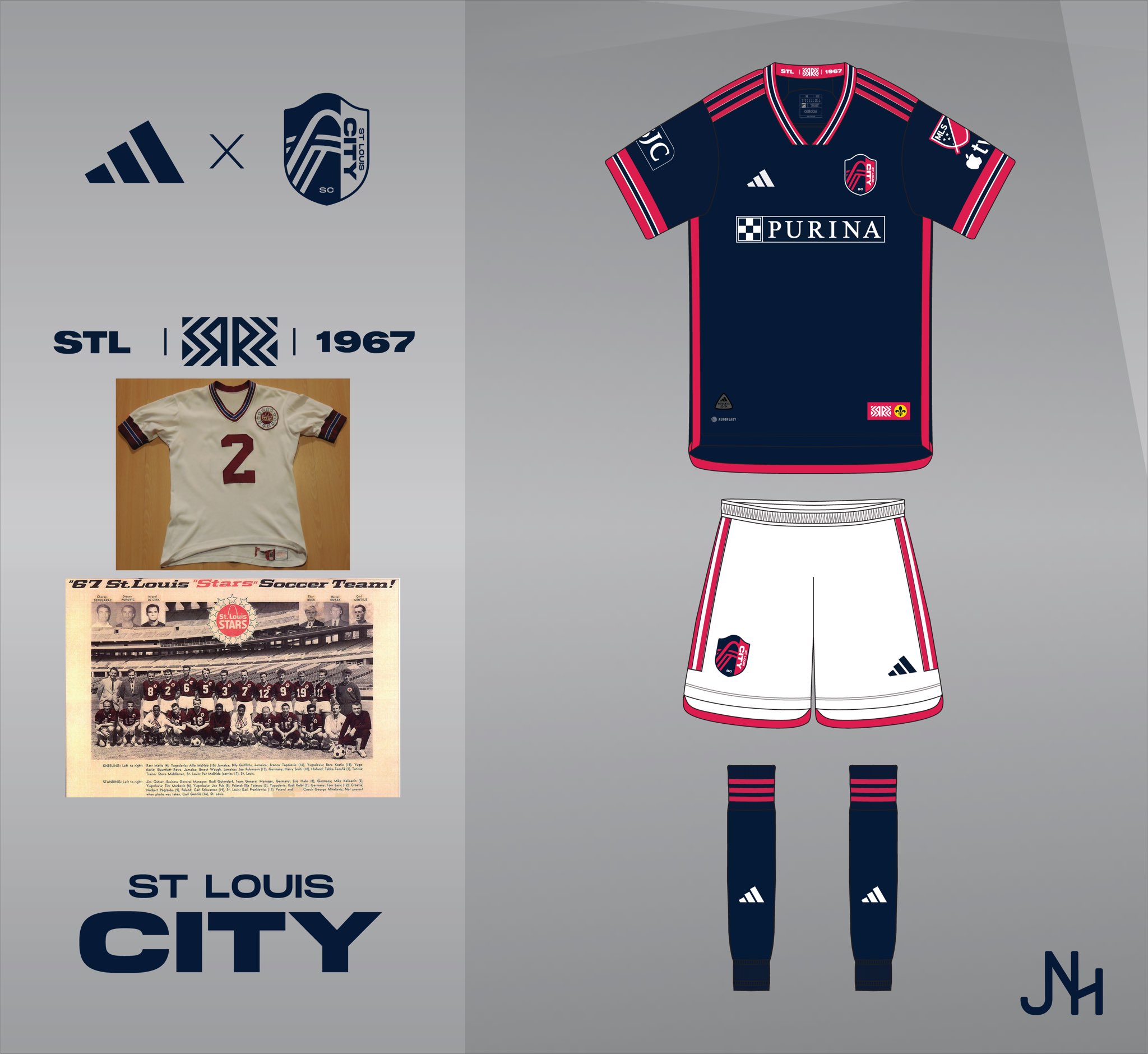 Jonah Henderson on X: (18/??) @stlCITYsc Only appropriate to do St. Louis  next after their successful home opener! While the St. Louis Stars' 1967  inaugural kits weren't the most distinctive of their