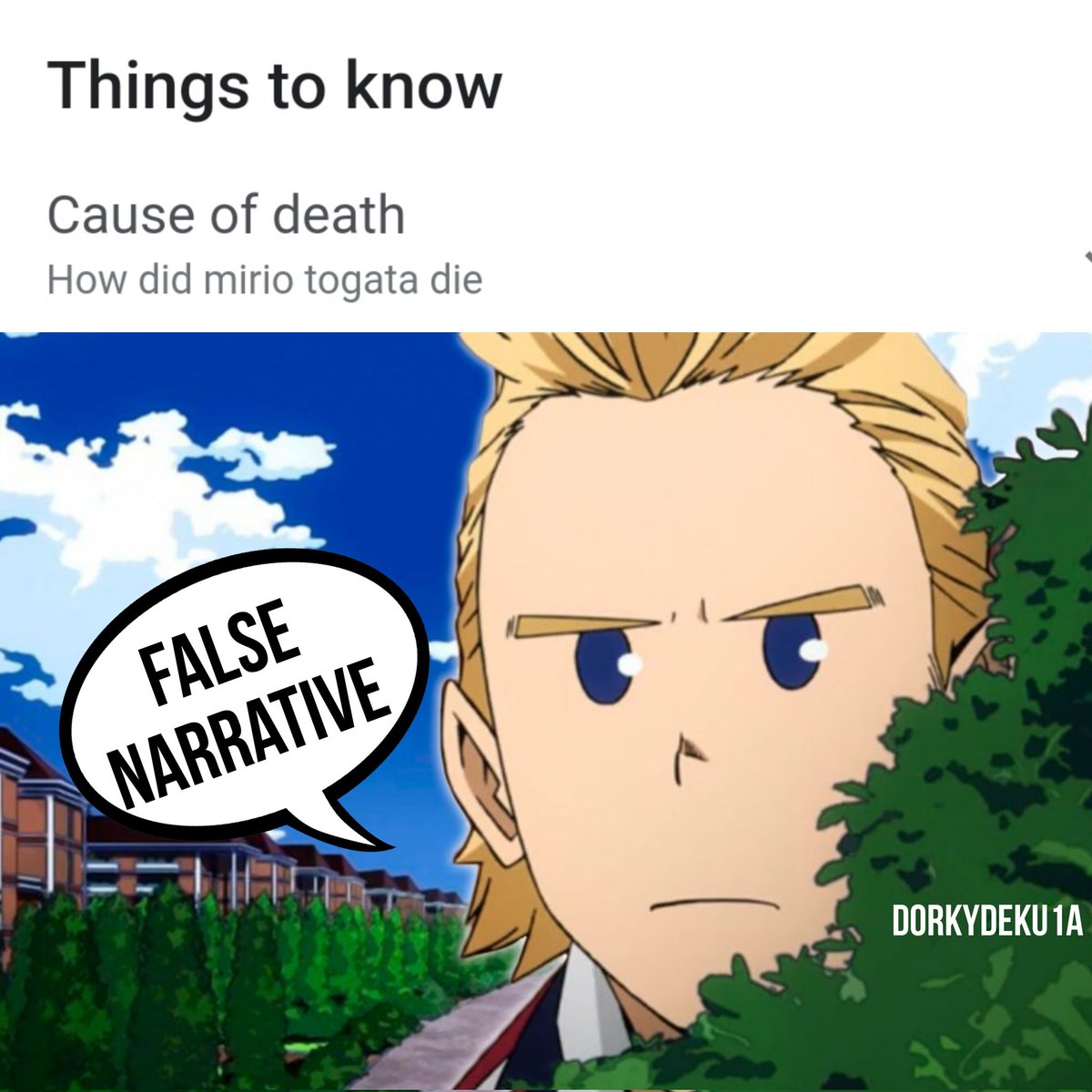 MySpyxFamily's tweet photo. I think I missed a chapter? Google, are you okay? 😂😐 #MHASpoilers #miriotogata #Lemillion #mhas4 https://t.co/Q20hFse1lW