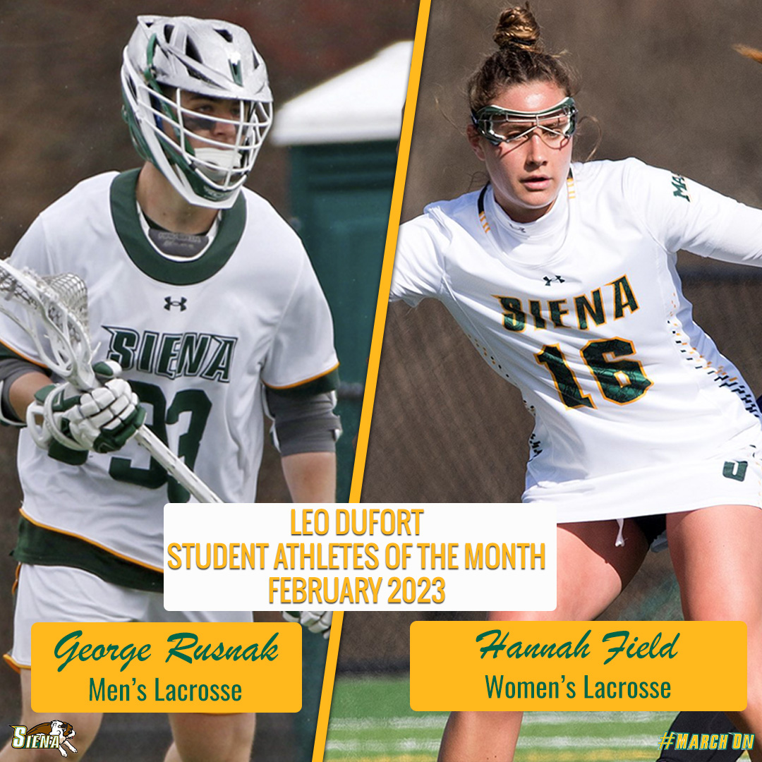 SienaSaints's tweet photo. 📚 @SienaLacrosse &amp; @SienaWLax Duo Named Leo Dufort Student Athletes of the Month for February 👏👏

📰 https://t.co/B0gfrmcpBh

#MarchOn | #SienaSaints https://t.co/G4byyQAYeE