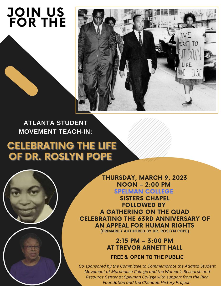 Come out and Celebrate Roslyn Pope a True changemaker.

#GSU #Georgiastateuniversity #FADA #blackexcellence #womenshistorymonth #womenshistorymonth2023