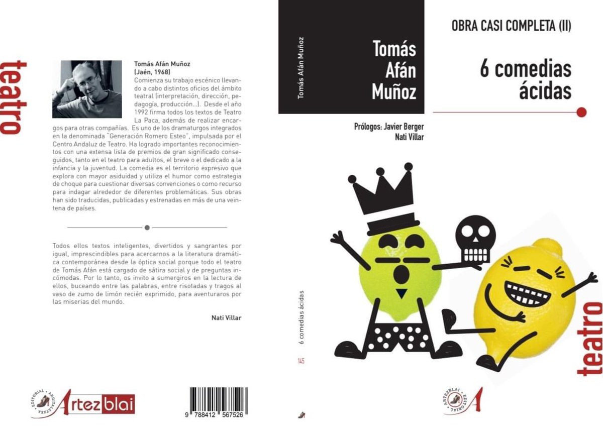 Asoc_PROTEJA's tweet photo. @TomasAfan pública el 2º tomo “Obras casi completas” editadas por #artezbai .  🎭📚✍️

6 COMEDIAS ÁCIDAS.  Un libro formado por las obras: 
-Díptico irreverente 
- Los amigos 
- ¿¡Ya es la hora!? 
-Pim, pam,clown
-Tríptico Infernal 

Con prólogo de Nati Villar y a Javier Berger https://t.co/9vonfHTI8E